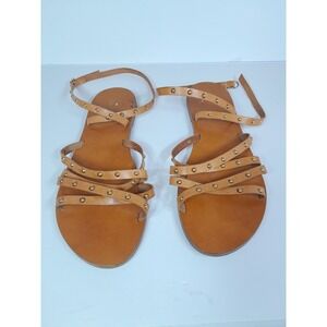J. Crew Maren Studded Cross-Strap Sandals,  Women Sz 11 /Brown Made In Italy
